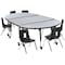 Flash Furniture Round 47.5 W, 76 L, 25 H, Chrome, Laminate, Particleboard, Plastic, Steel, Grey XU-GRP-14CH-A3048CON-48-GY-T-P-CAS-GG - alternate 10